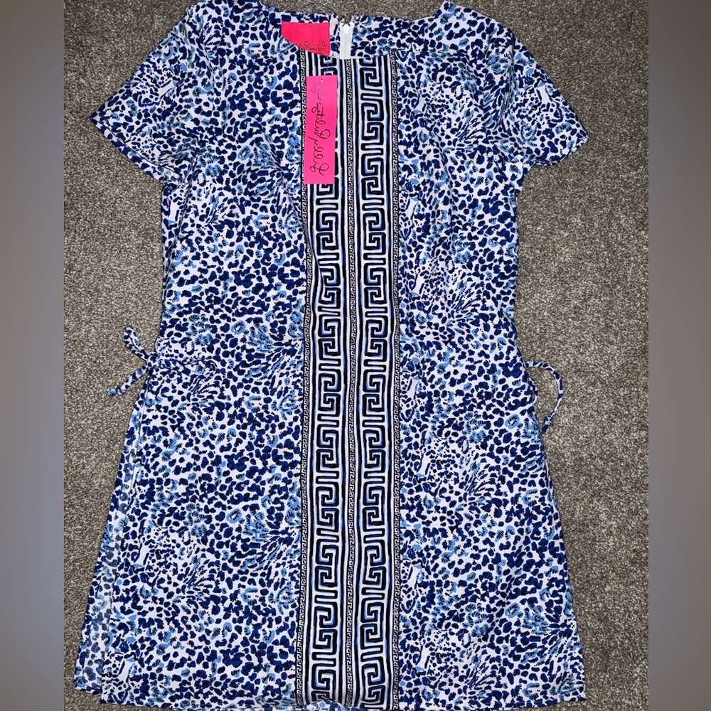NWT Lilly Pulitzer Twisted Up Resort White Blue Blanca Stretch Romper size 0